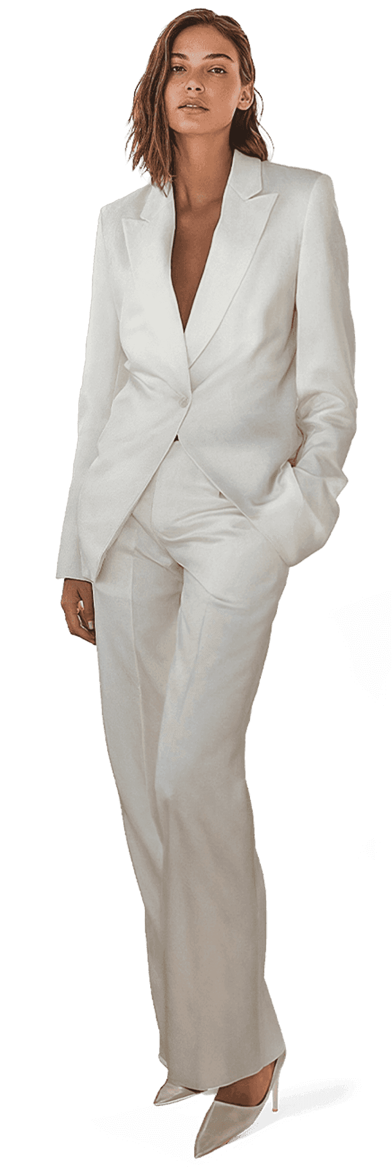 Slouchy White Linen Suit