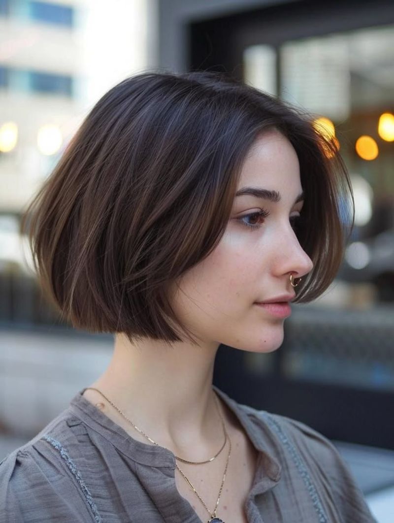 Italian Bob with Curved Bangs