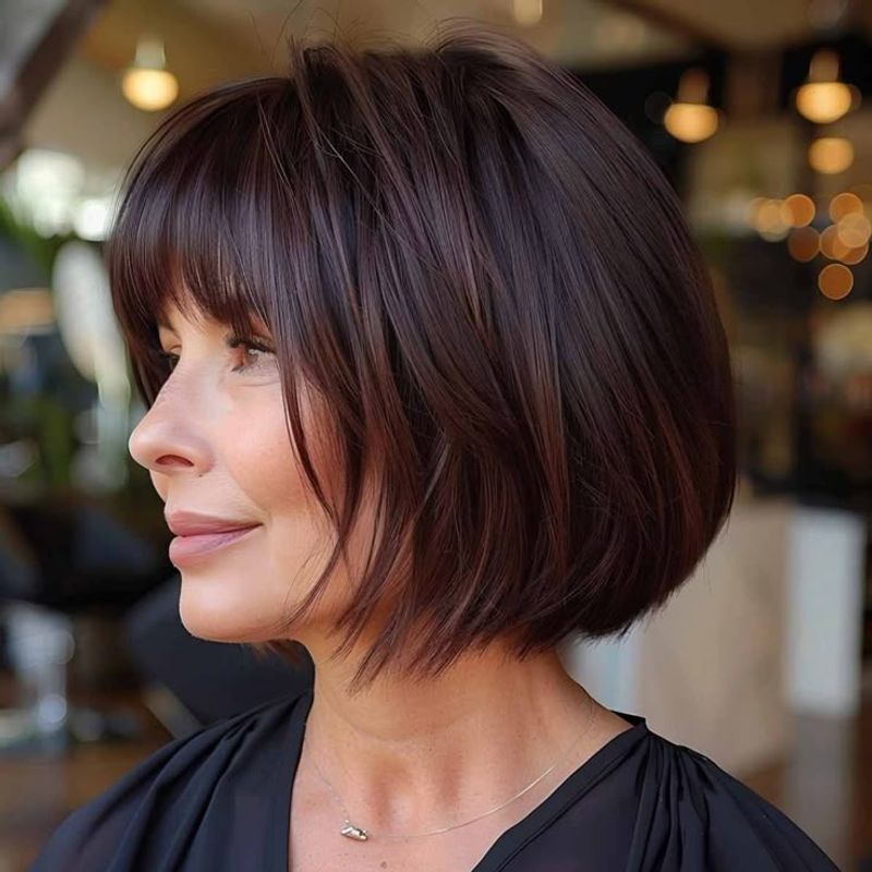 Rounded Bob with Full Fringe