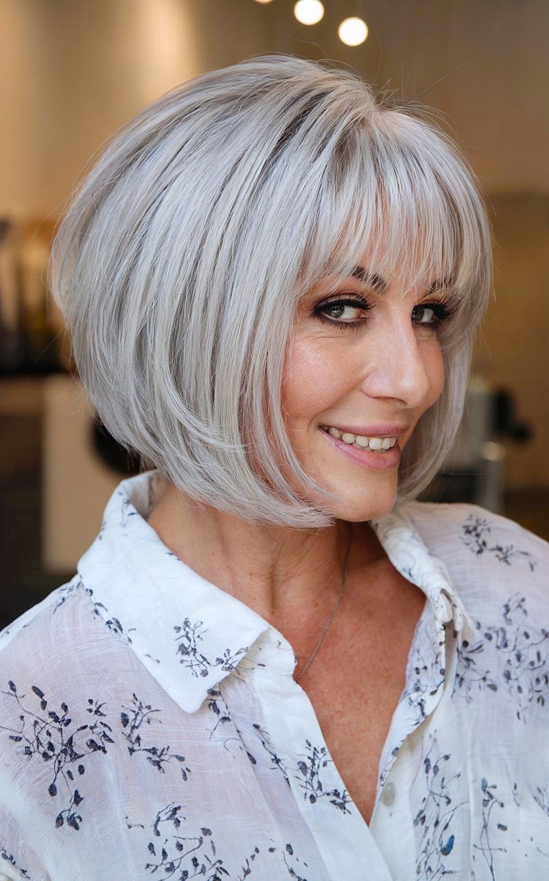 Side-Parted Bob with Wispy Ends