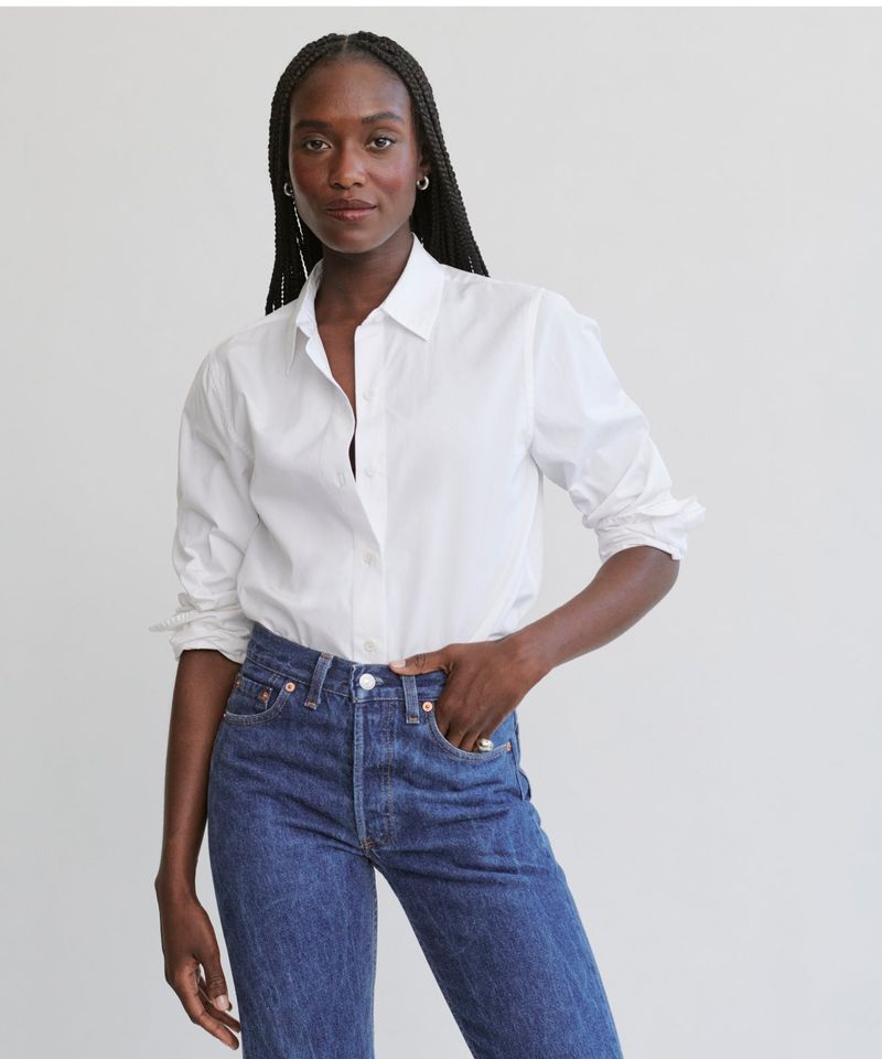 Classic White Button-Down Shirt