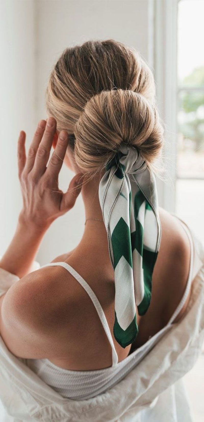 The Elegant Scarf Bun
