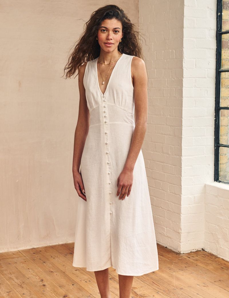 Linen Button-Down Midi