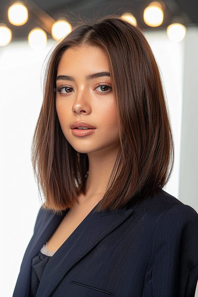 Blunt Mid-Length Cut With Precision