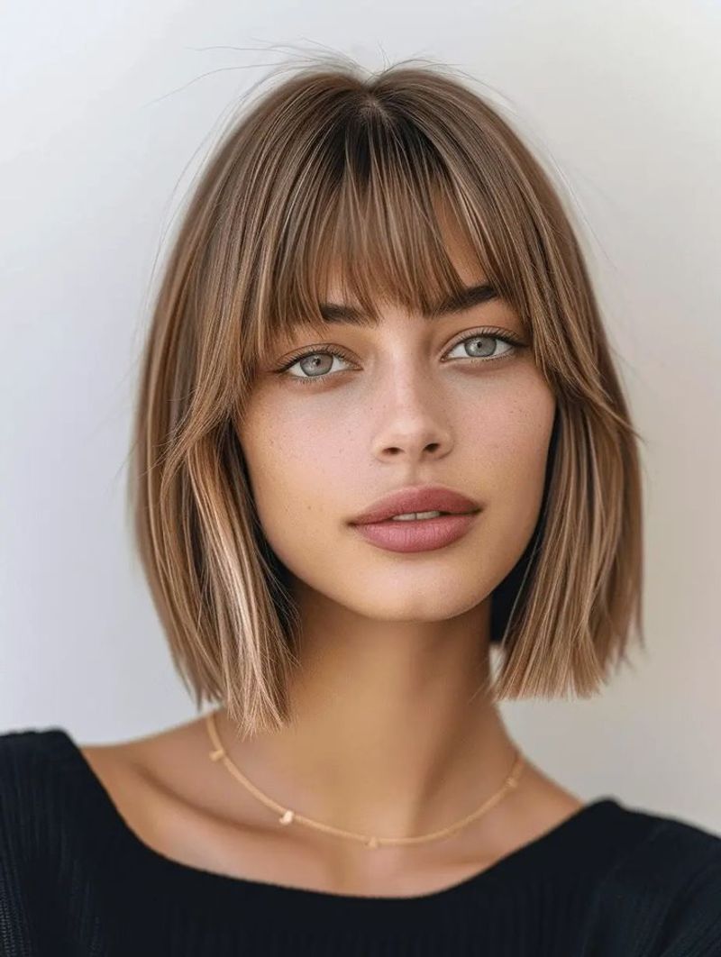 Textured Bob with Bangs