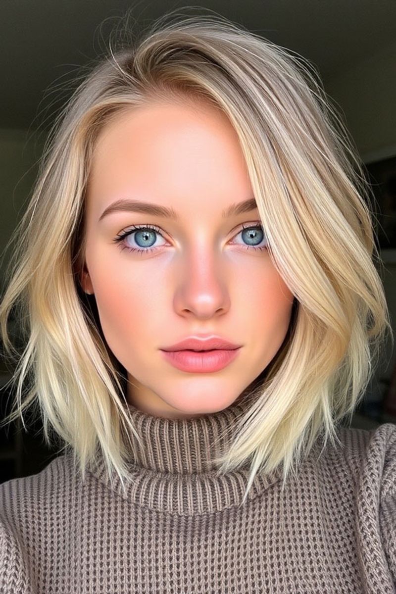 Blunt Lob with Side Part