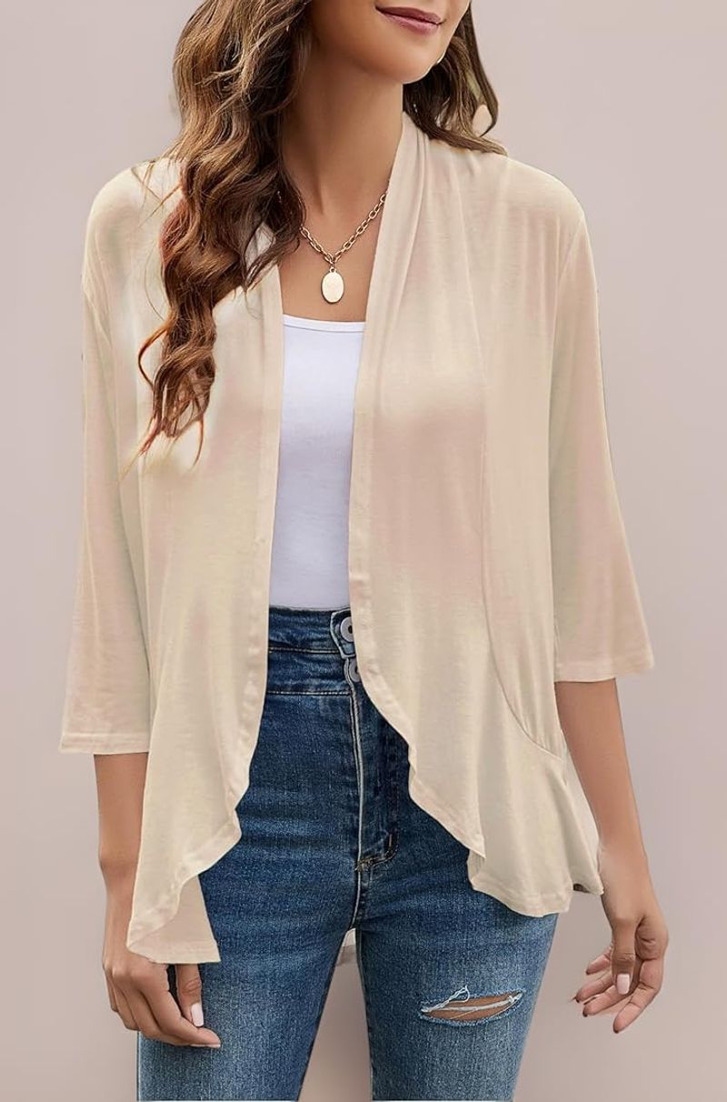 Drapey Beige Cardigan