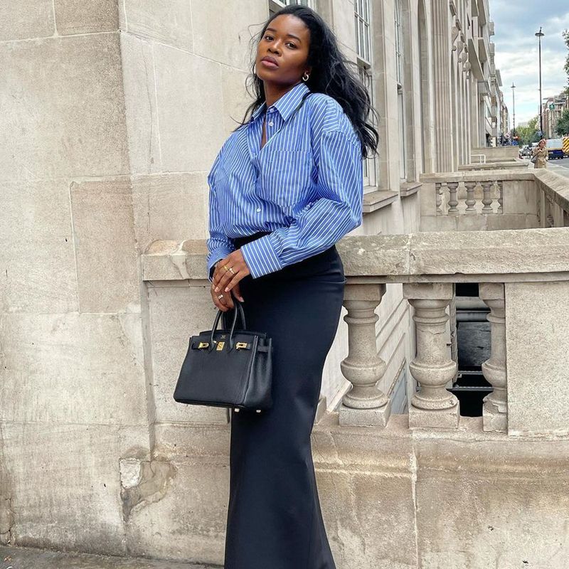 Dramatic Black Maxi Skirt Ensemble