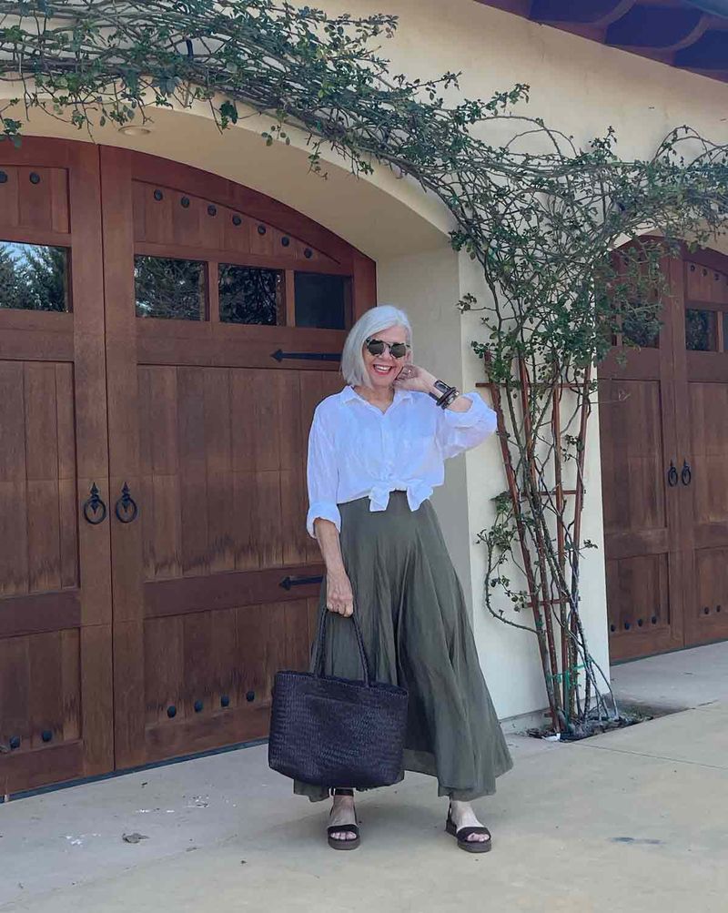 Relaxed Linen Button-Down with Rolled Sleeves