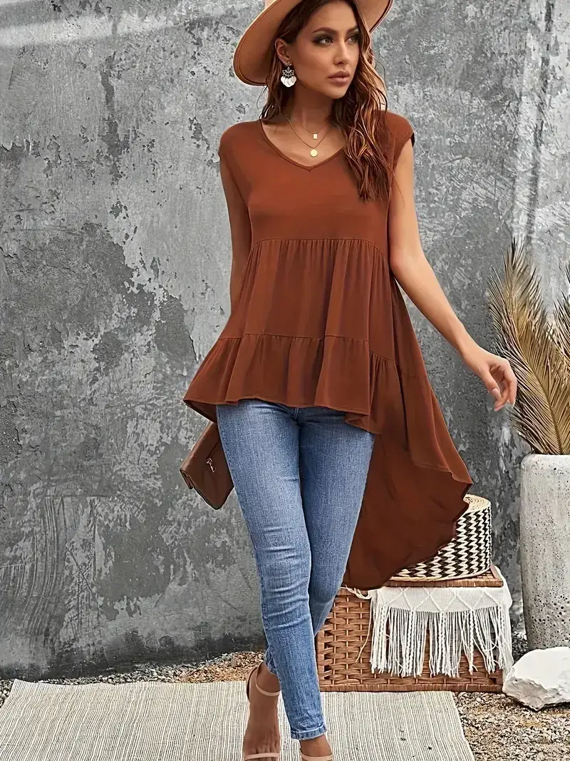 Asymmetrical Hemline Tops