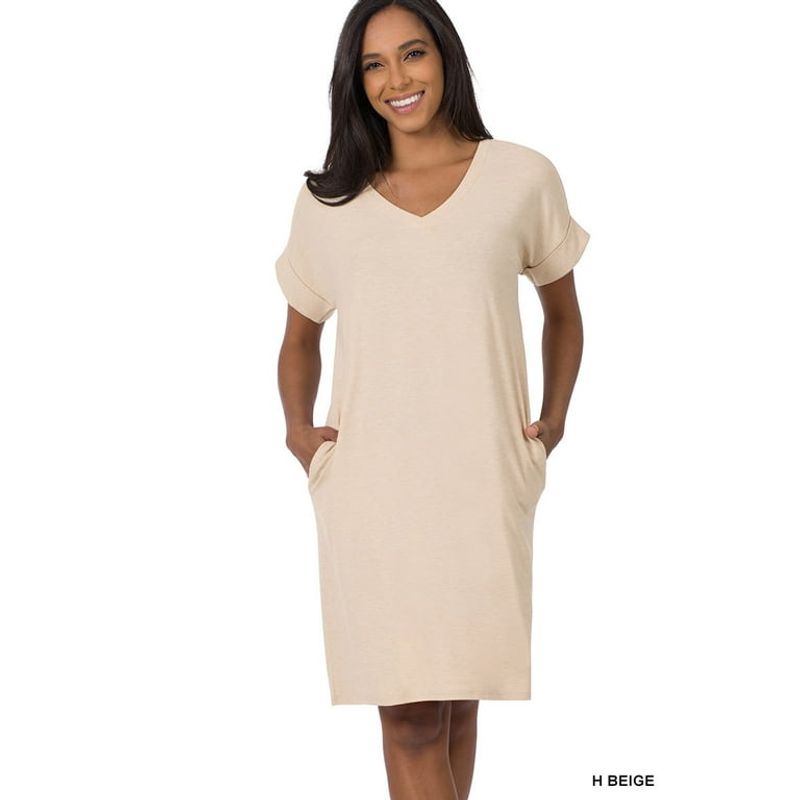 V-Neck Trapeze Dress