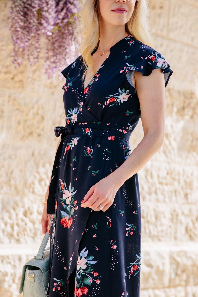 Effortless Floral Print Wrap Dress