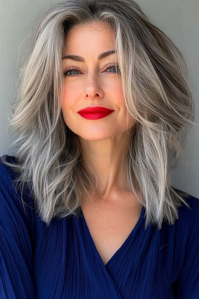 Medium-Length Cut with Swooping Layers