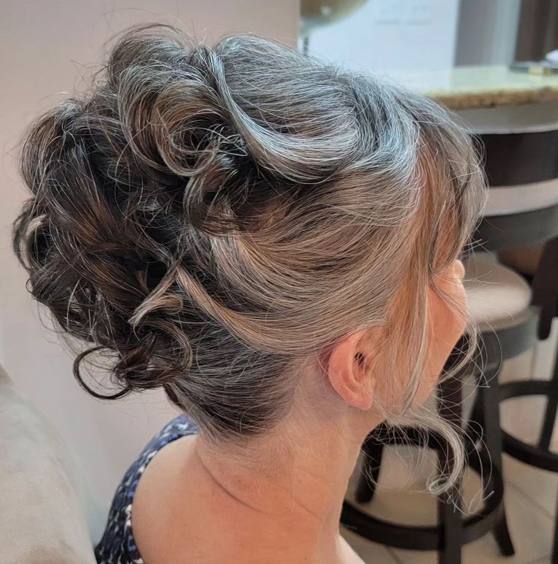 Wispy Updo with Volume at Crown