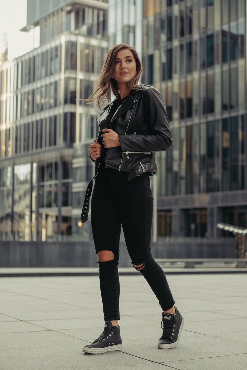 Monochromatic Look with Black Jeans