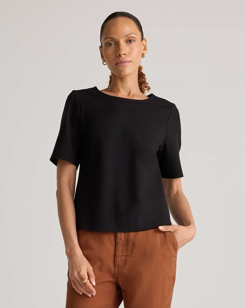 Ponte Knit Top with Seaming