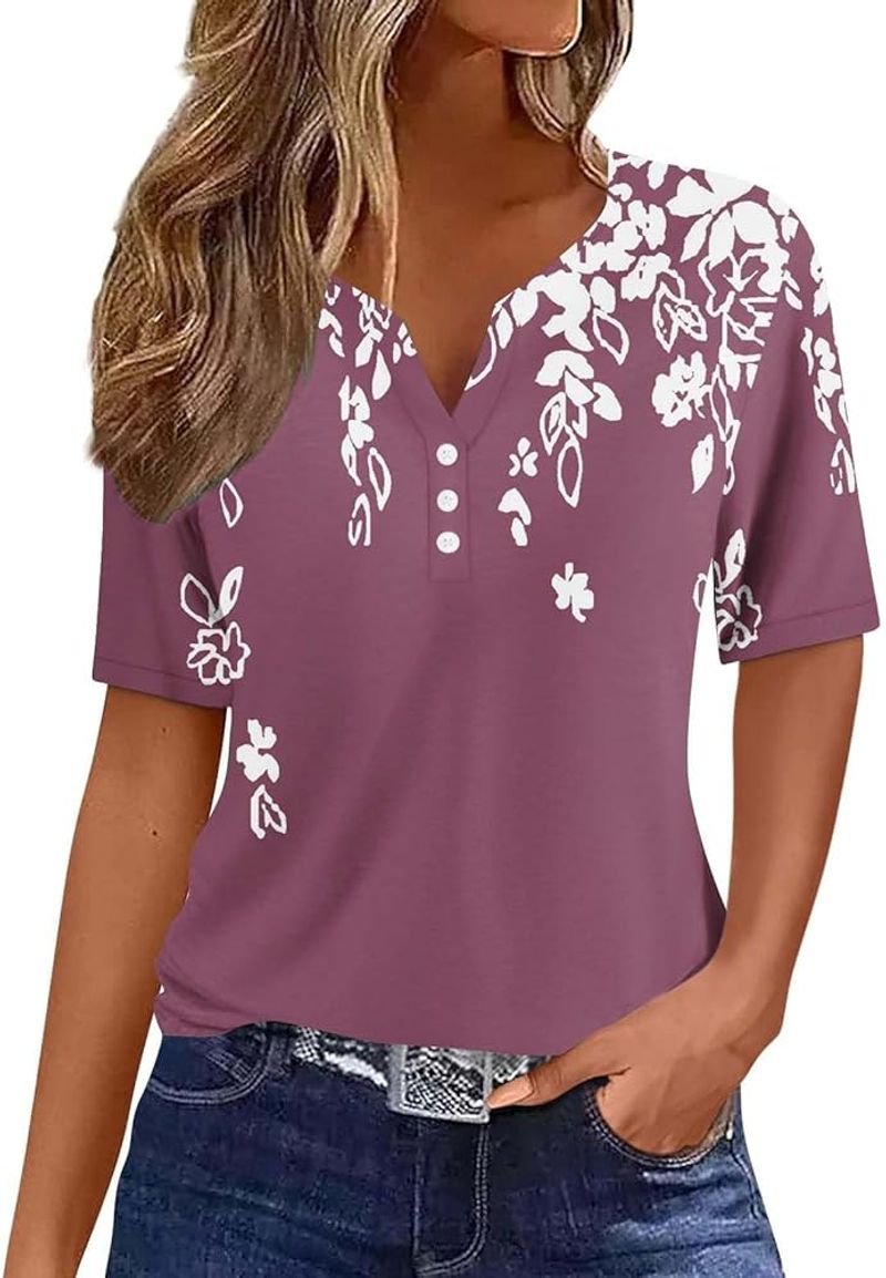 Lilac Botanical Print Henley
