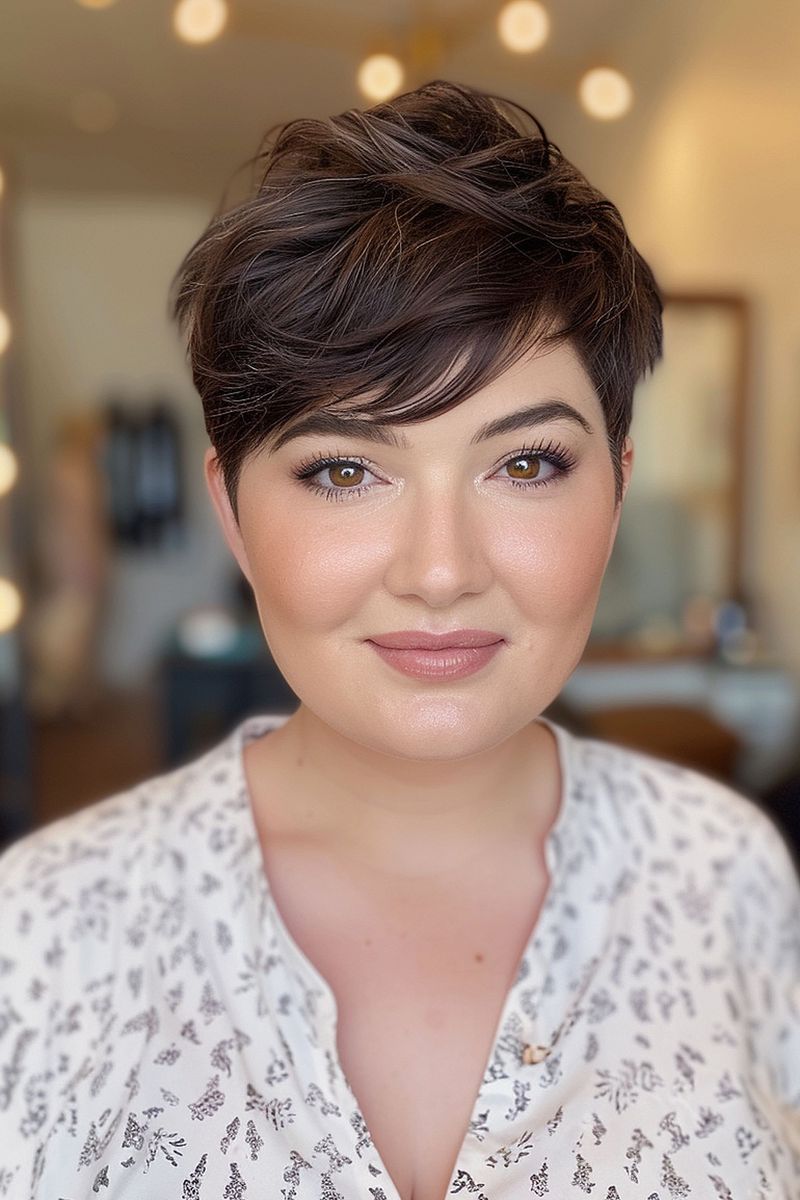 Tousled Crop with Piece-y Texture