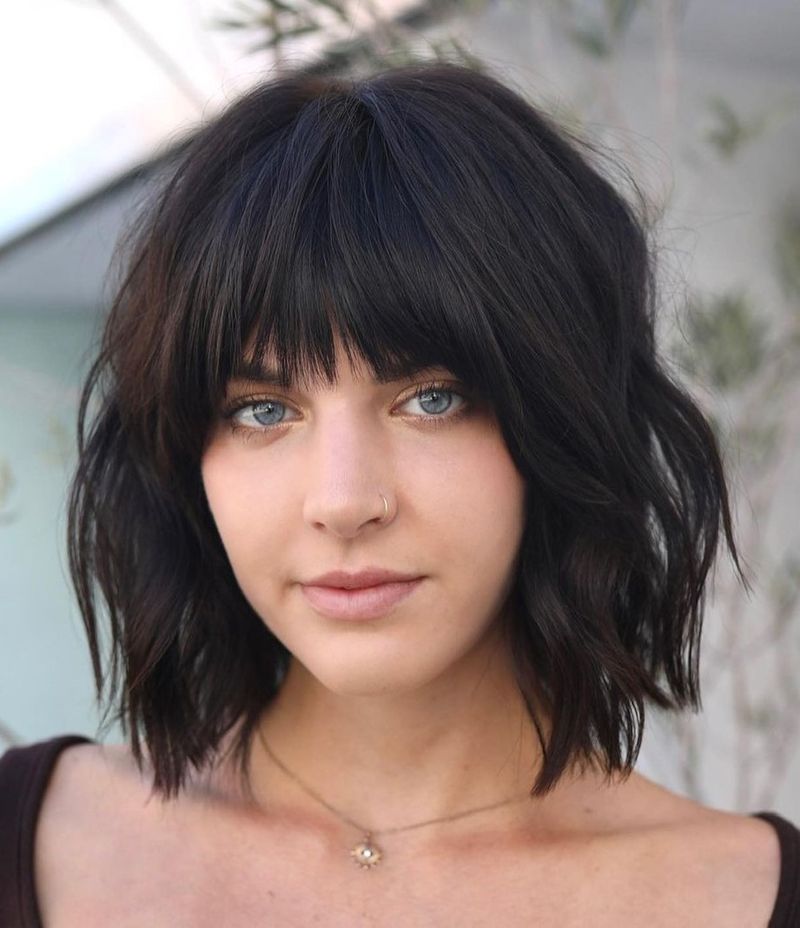 Messy Bob with Bangs