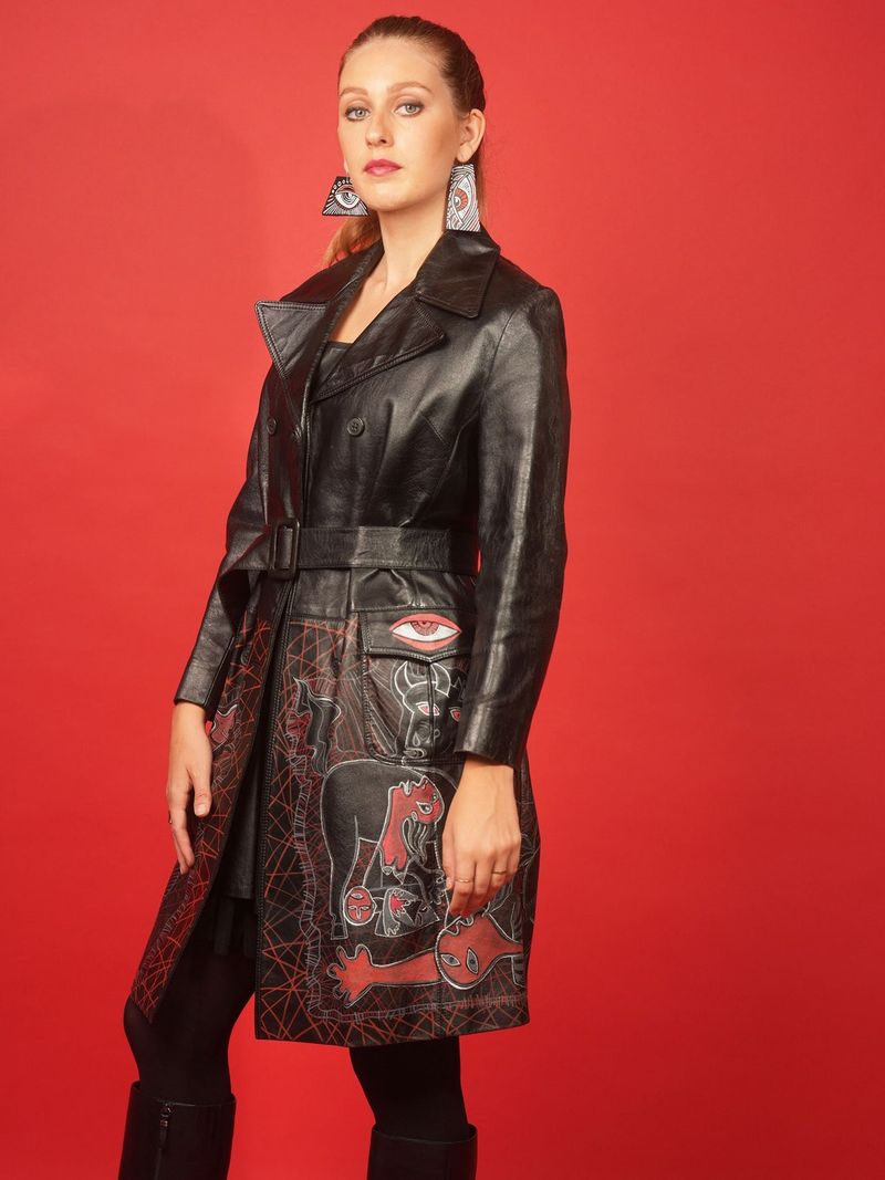Hand-Painted Leather Trenches