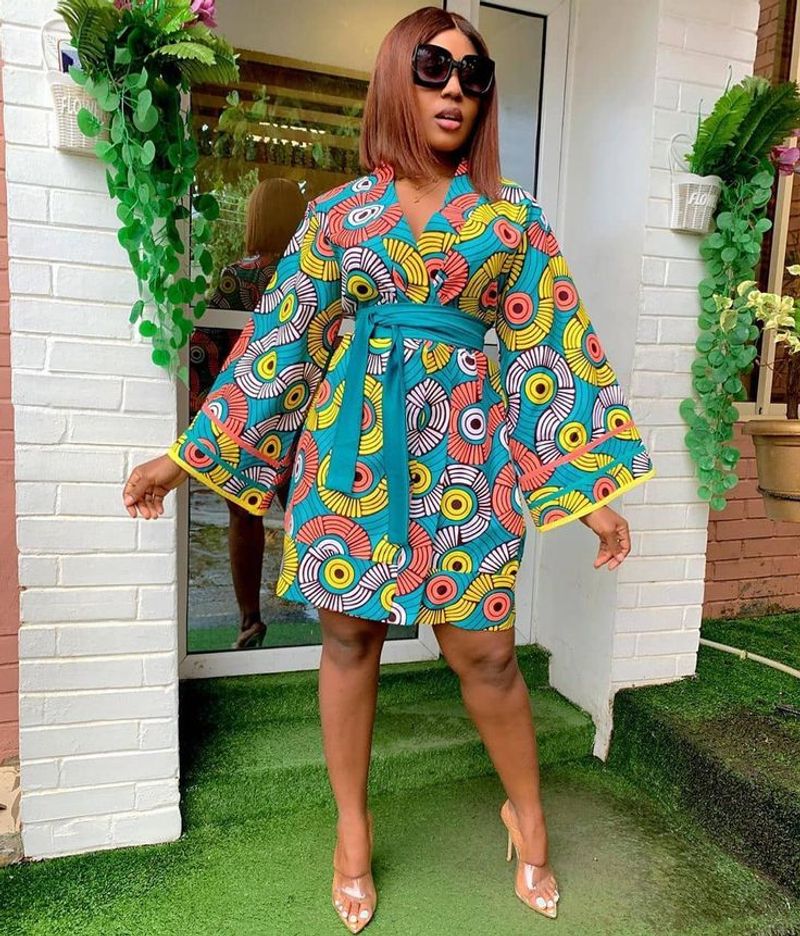 Printed Kimono-Style Dress