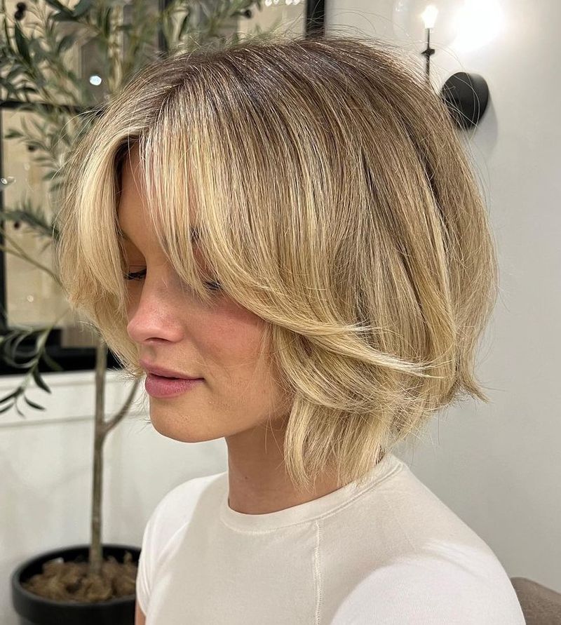 Blunt Bob with Feathered Ends