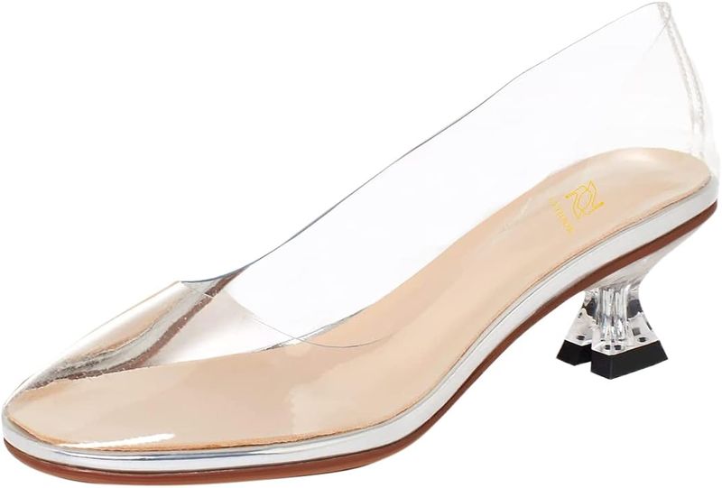 Transparent Lucite Low Heels