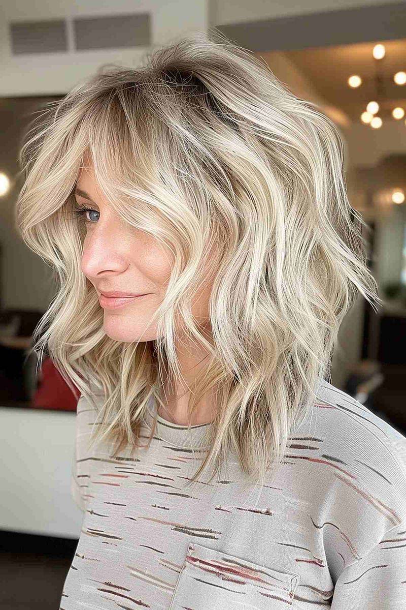 Tousled Shoulder-Length Shag