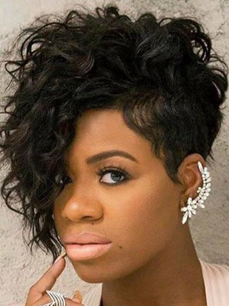 Side-Swept Curly Pixie
