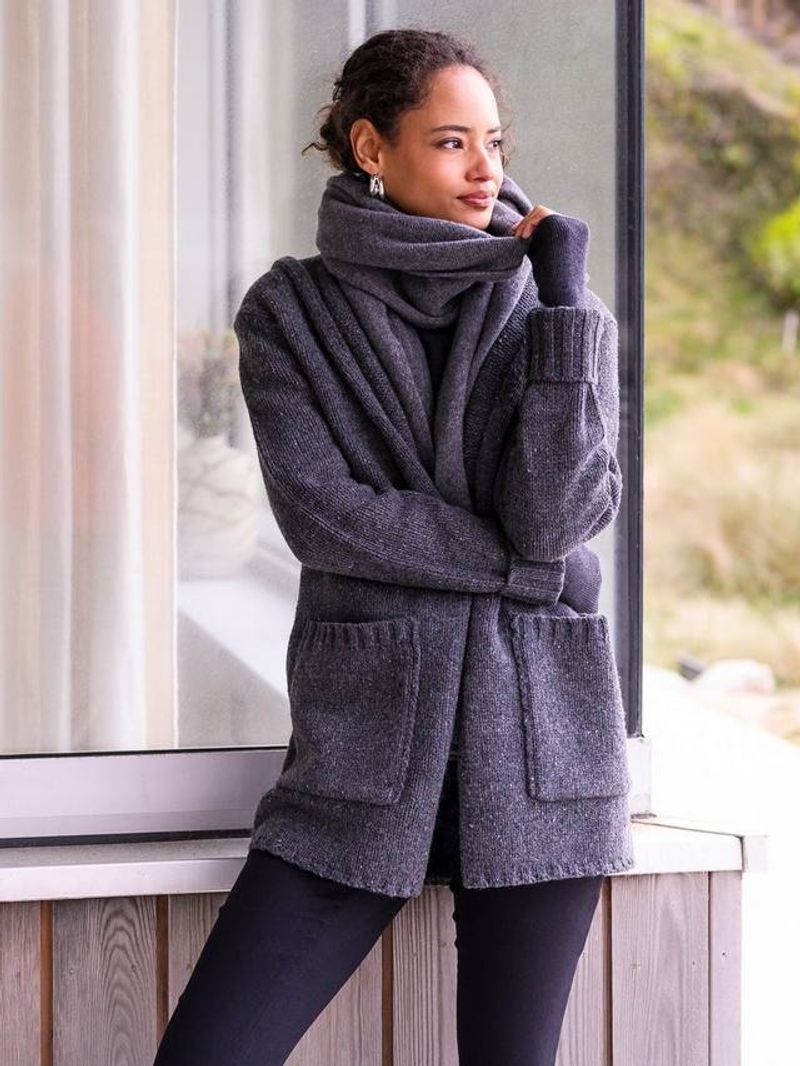 Soft Merino Cardigan with Premium Leggings