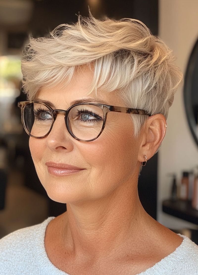 Textured Crop with Micro-Bangs