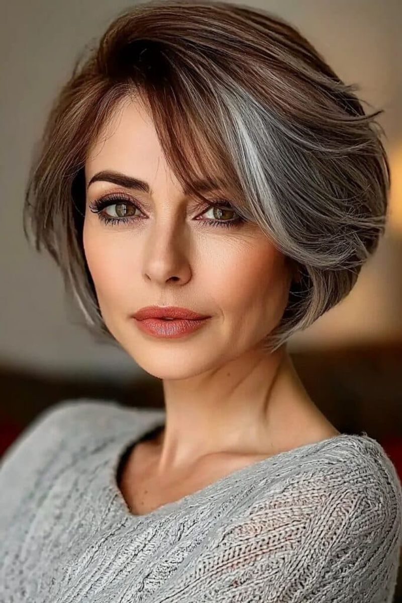 Layered Bob with Side Sweep