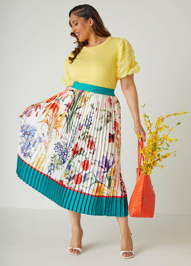 Patterned Midi Skirt