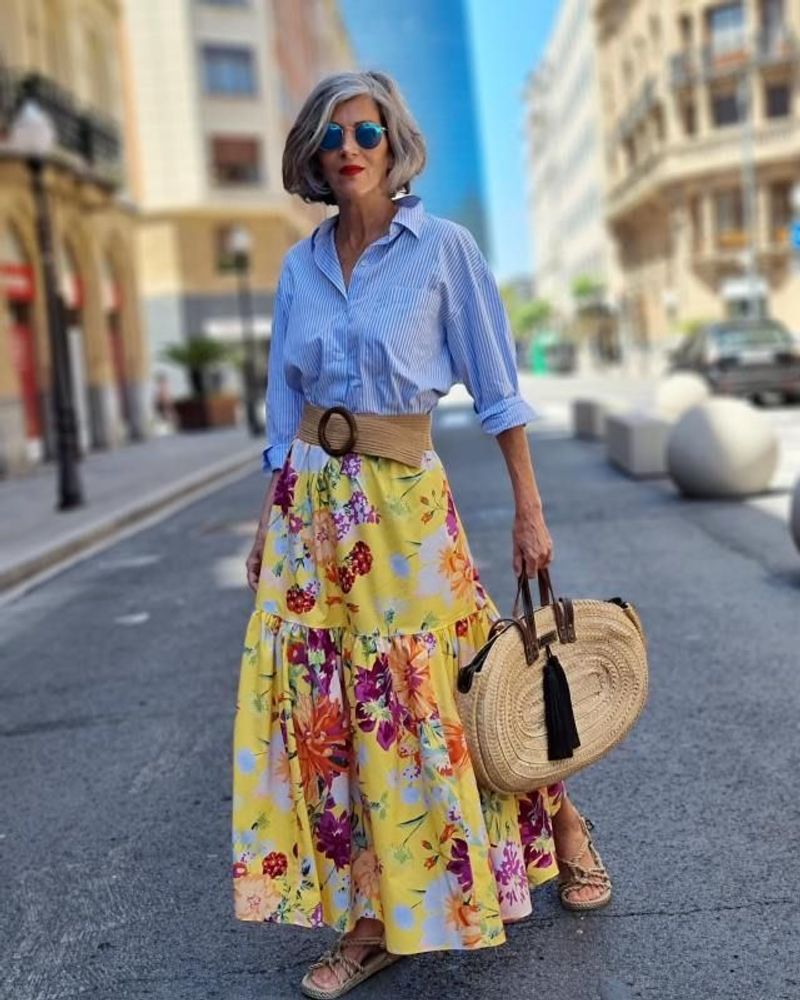 Printed Midi Skirt