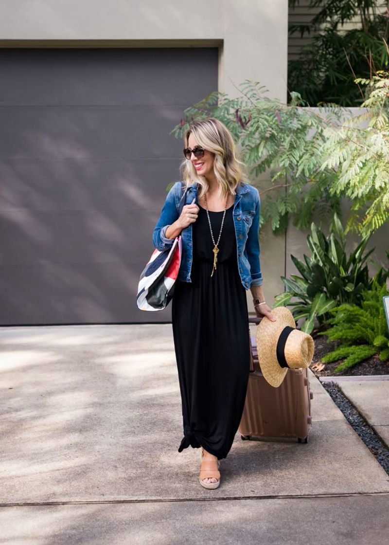 Maxi Dress with Denim Jacket Casual Glam