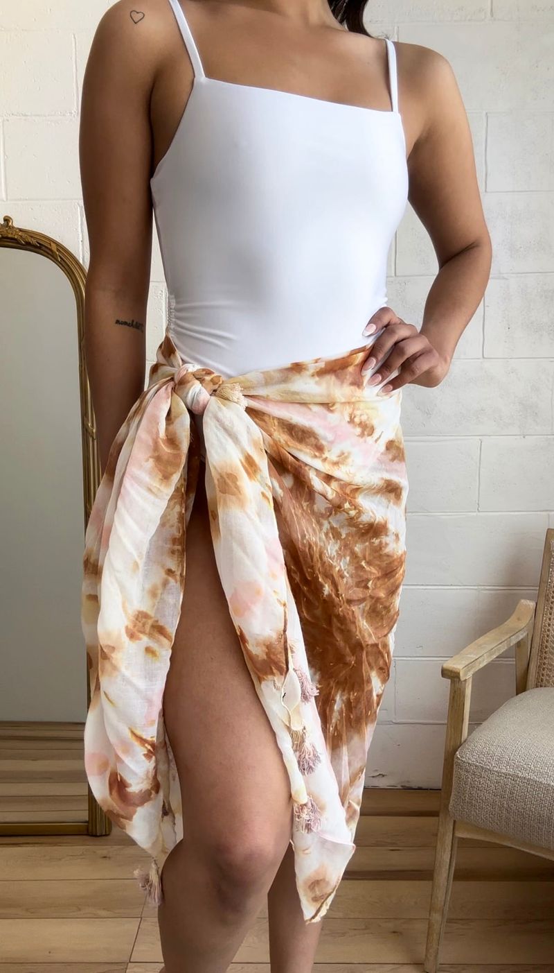 Printed Sarong Skirt & Basic Tee