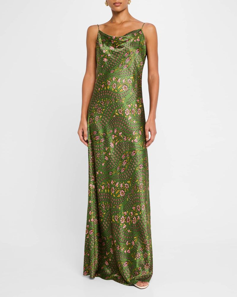 Art Deco Floral Slip Dress