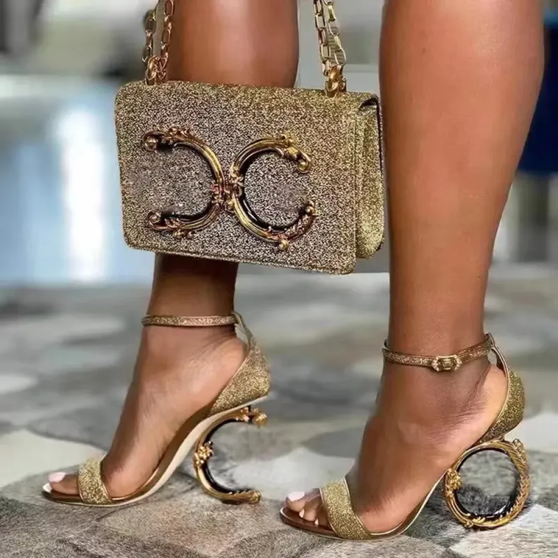 Sculptural Heel Sandals