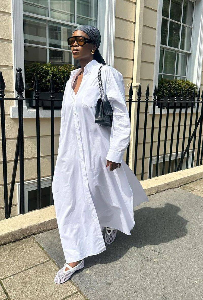Crisp White Button-Down Maxi Dress