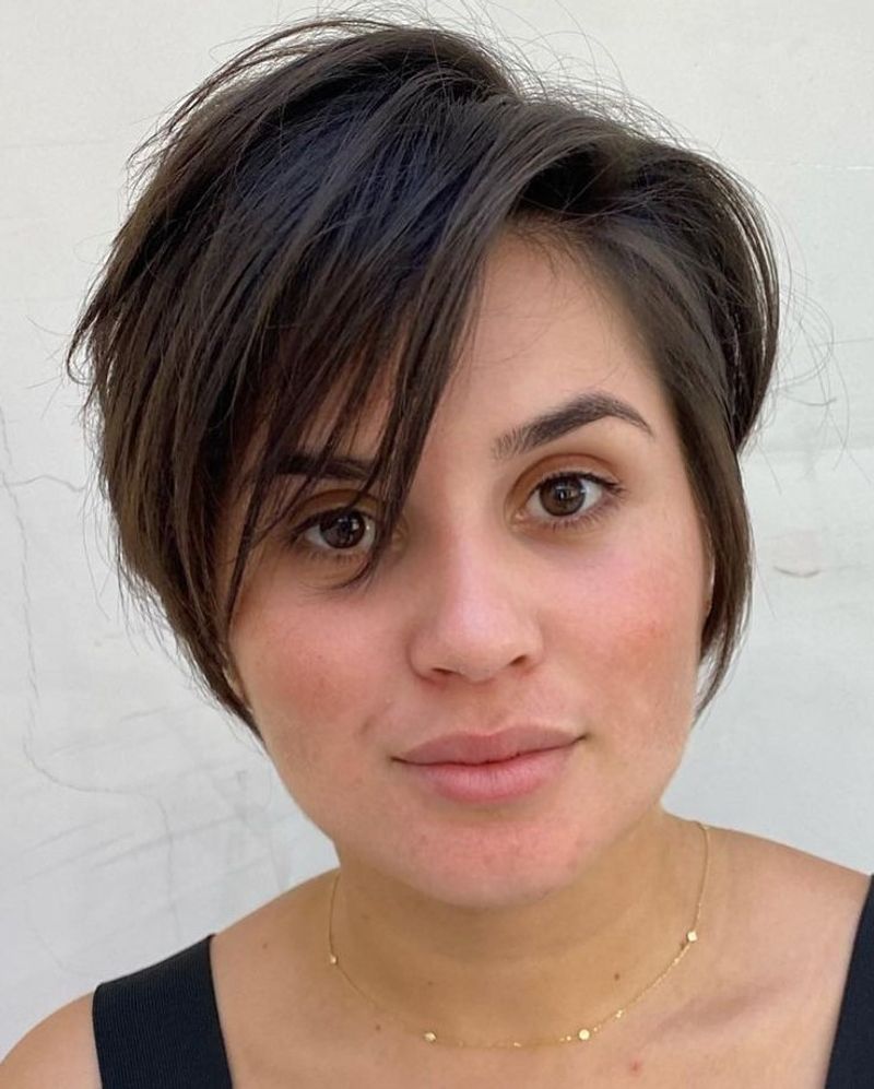 Pixie Cut with Long Bangs