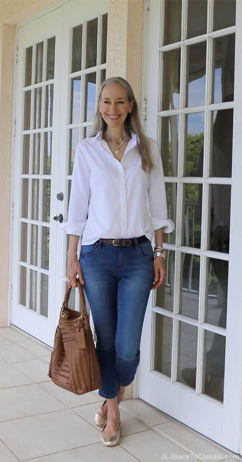 Classic White Shirt and Jeans