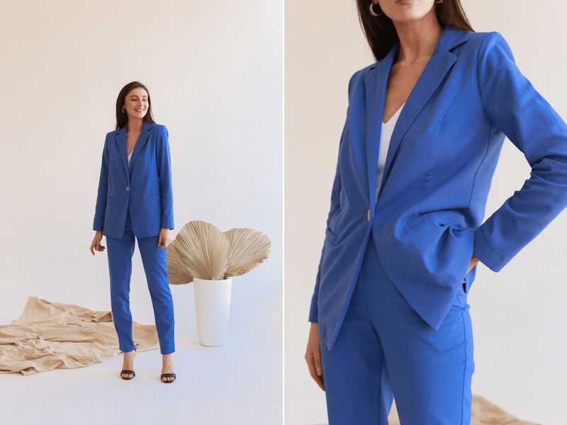 Linen Blend Power Suit
