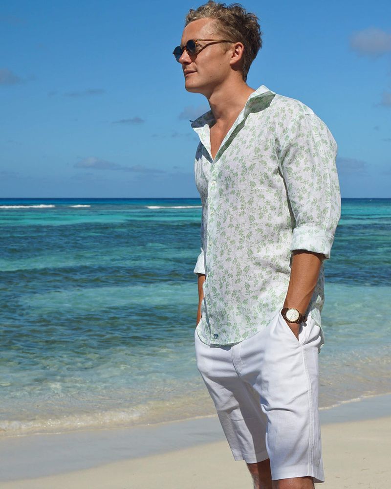 Classic White Linen Shorts