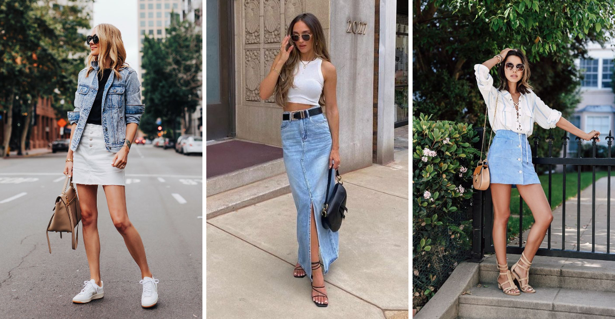 17 Most Stylish Shoes To Wear With Denim Skirts-Yes, They Still Look Chic