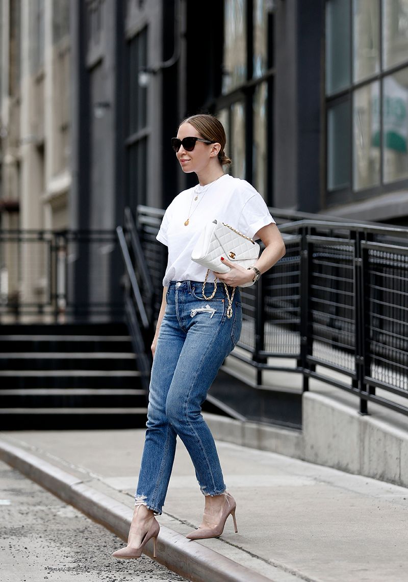 Classic White Tee and Jeans