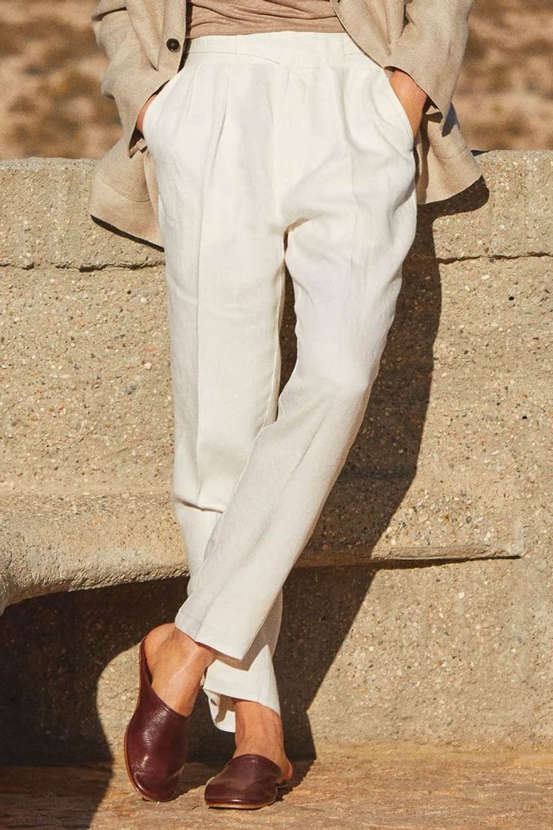 Loafers with White Linen Pants