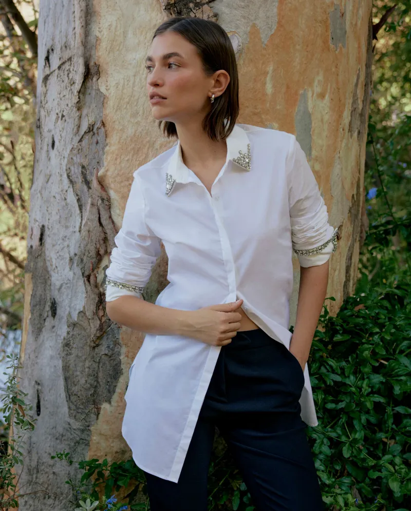 Crisp White Button-Down