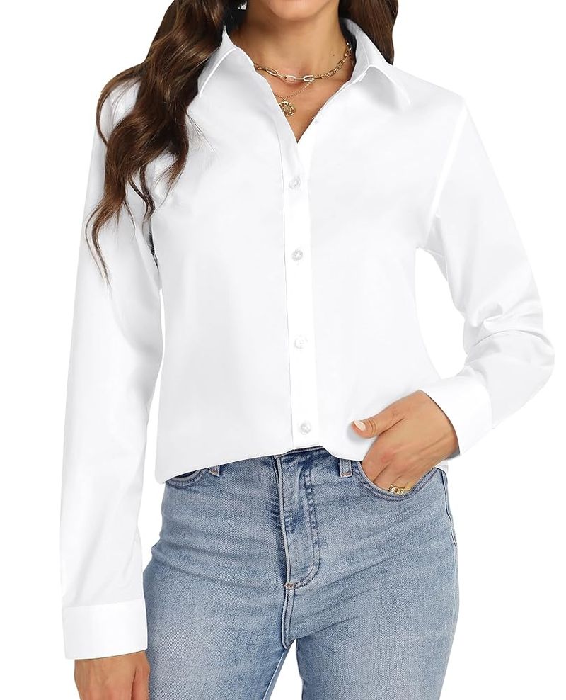 Crisp White Button-Down