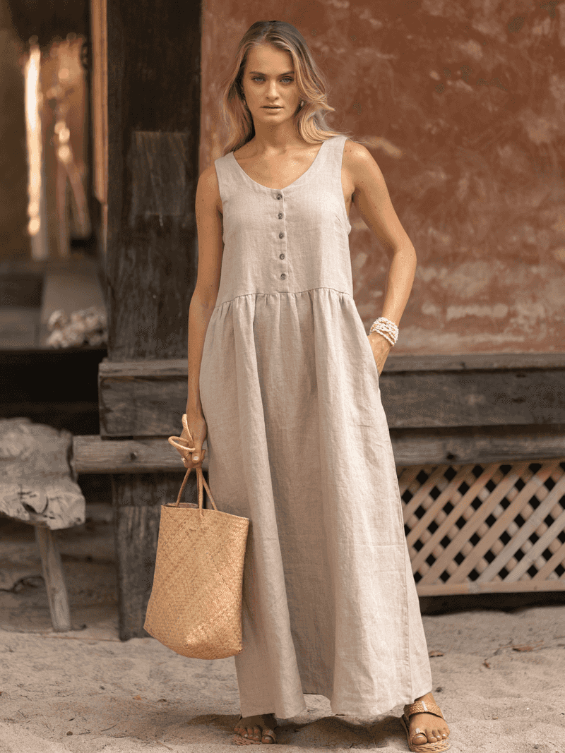 Flowy Linen Maxi Dress