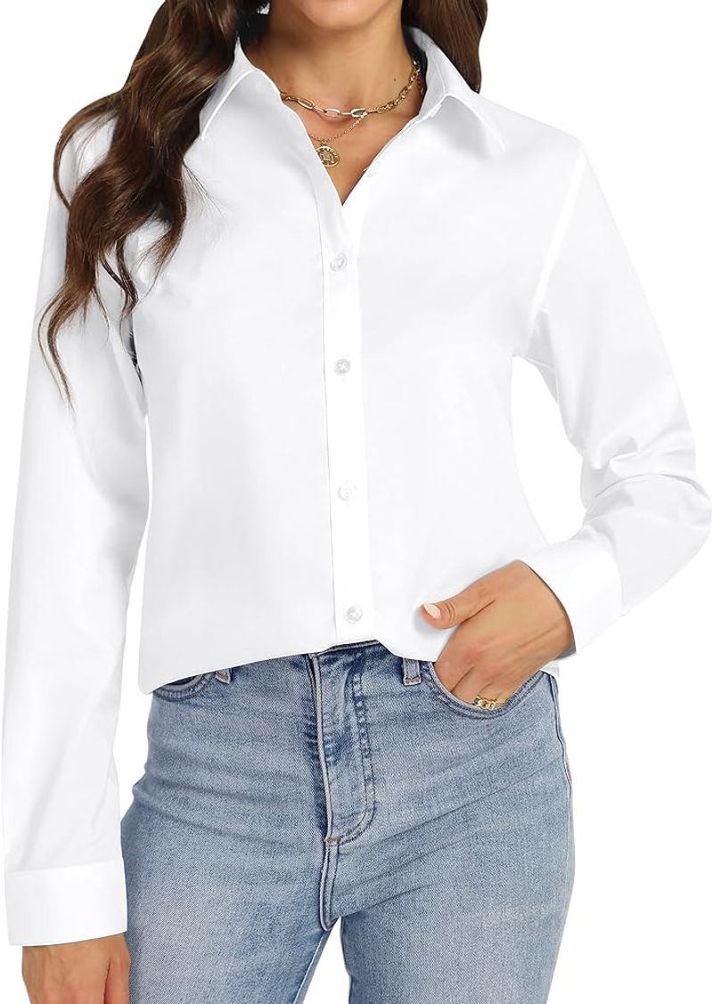 Classic White Button-Down Shirt